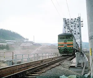 Lena: Train moving on Baikal Amur Mainline, 1984