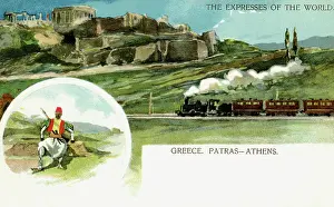 Patras: Train on the Patras to Athens railway, Greece