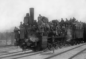 Byelorussia: Train with prisoners of war, 1919
