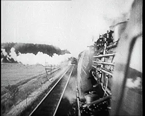 Speeding: A Train Speeding on a Track