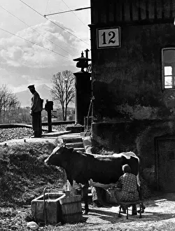 Signalman: Train station in Germany, 1938