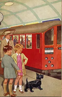 Kitsch: in the train with uncle mac, 1950 - 1950s, illustration