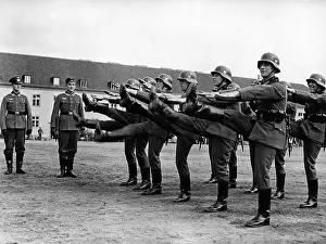 Preparatory: Training on the barracks yard, 1940