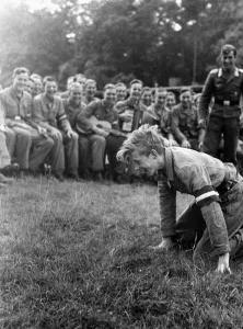 Kneels: Training in a HJ military training camp, 1943