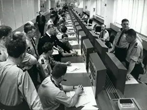 Training in new Information Room, Scotland Yard, London