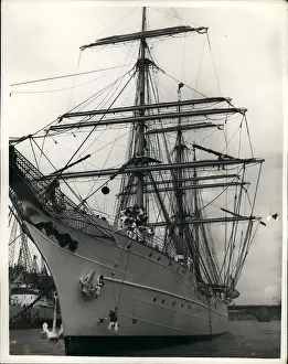 Coastguard: US training ship Eagle on the River Thames, London