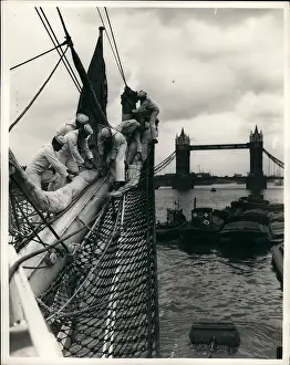 Coastguard: US training ship Eagle on the River Thames, London