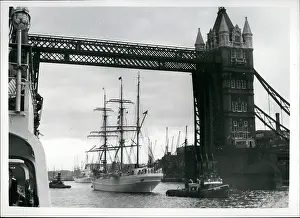 Coastguard: US training ship Eagle on the River Thames, London