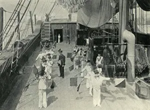 Semaphore: Training Ship Exmouth, flag signalling drill