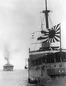 Yokosuka: Training ships return in harbour of Yokosuka, Japan, 1937