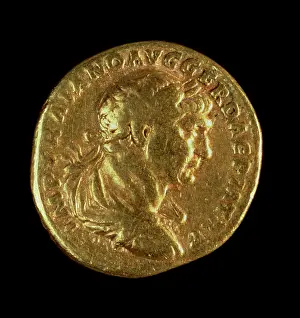 Denarius: Trajan gold denarius coin (Inv