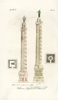 Costantino: Trajan's Column and the Column of Marcus Aurelius, Rome