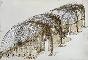 Grapeshot: Trajectories of grapeshot, by Leonardo da Vinci