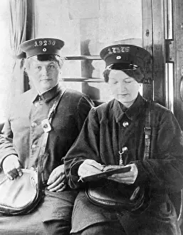 Rapidly: Tram conductors in Berlin, 1915