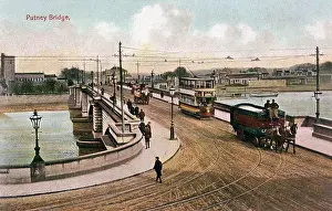 Putney: Tram crossing Putney Bridge