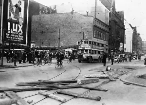 Weimarer: Tram rails are made unpassable with stone posts and wooden p