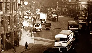 Tramways: Trams and buses in Burnley, possibly 1930s