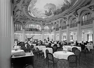 Ubersee: Transatlantic Passenger Ship - Dining Hall around 1913
