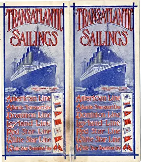 Logos: Transatlantic Sailings leaflet, various shipping lines