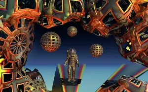Deformed: A transhuman being traveling through a time & space portal