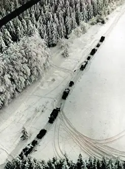 Ardennes: US Transport column during Battle of the Bulge