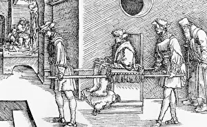 Illustrates: Transport of a gout sufferer, around 1510