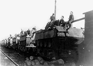 Foremost: Transport of Panther tanks with the railway