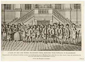 Transportation to America: chained convicts transported