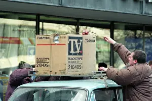 Rack: Transportation of TV set, 1995
