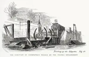 Obelisks: Transporting the obelisk: Cleopatra's needle erected, London