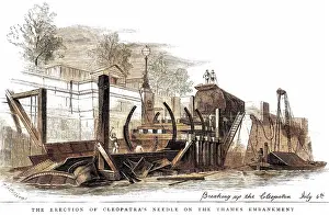 Obelisks: Transporting the obelisk: Cleopatra's needle erected, London