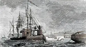 Obelisks: Transporting the obelisk: Cleopatra's needle at Gravesend