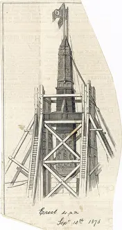 Obelisks: Transporting the obelisk: Cleopatra's needle in position