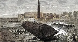 Embarkation: Transporting the obelisk: embarkation of Cleopatra's needle