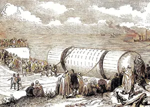 Obelisks: Transporting the obelisk: launch of Cleopatra's needle, 1877