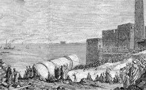 Obelisks: Transporting the obelisk: launch of Cleopatra's needle, 1877