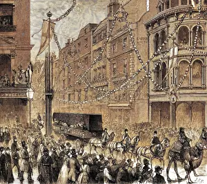 Gracechurch: Transporting the obelisk: procession for Cleopatra's needle