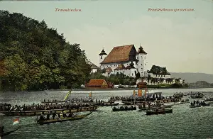 Traunkirchen: Traunkirchen. Corpus Christi Procession on Traunsee