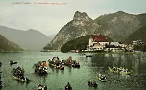 Traunkirchen: Traunkirchen. Corpus Christi Procession on Traunsee