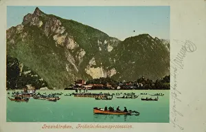 Traunkirchen: Traunkirchen. Corpus Christi Procession on Traunsee