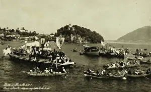 Traunkirchen: Traunkirchen. Corpus Christi Procession on Traunsee