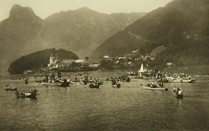 Traunkirchen: Traunkirchen. Corpus Christi Procession on Traunsee