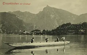 Traunkirchen: Traunkirchen with Erlakogel. In the foreground