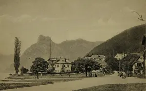 Traunkirchen: Traunkirchen with landing place. About 1905