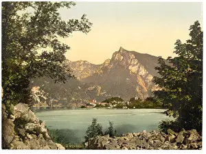 Traunkirchen: Traunkirchen, from Winkel, Upper Austria, Austro-Hungary