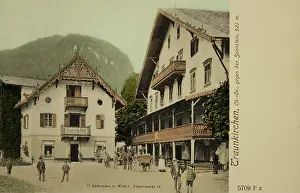 Traunkirchen: Traunkirchen wit the Sonnstein (923 m). About