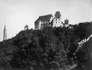 Landshut: Trausnitz Castle above Landshut, around 1900