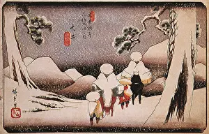Snowfall: Travelers in the Snow, by Hiroshige