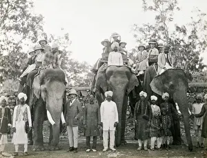 Tusks: Travellers riding elephants in India, c.1900