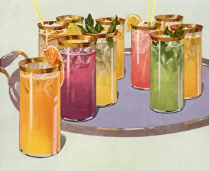 Juices: Tray of Juice Drinks
